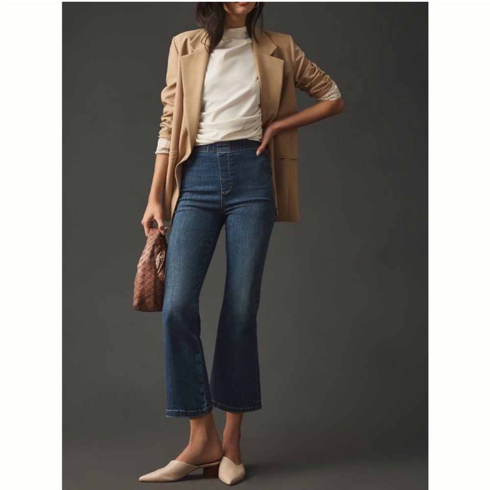 pilcro and the letterpress crop pull on flare jeans sz XL #D1